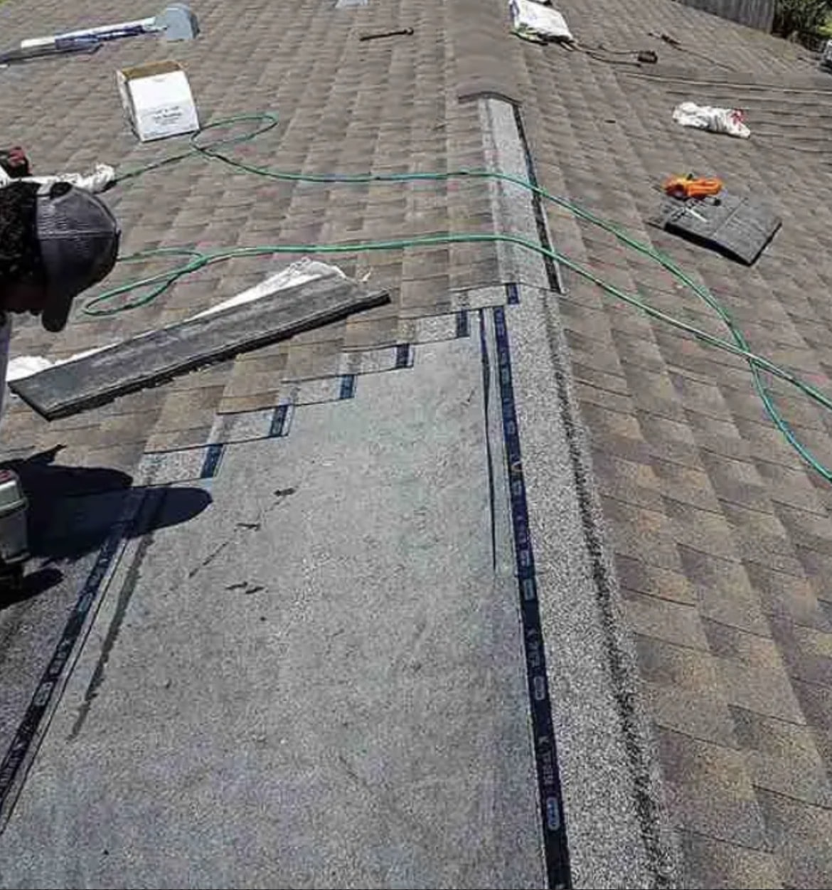 Asphalt shingle repair work