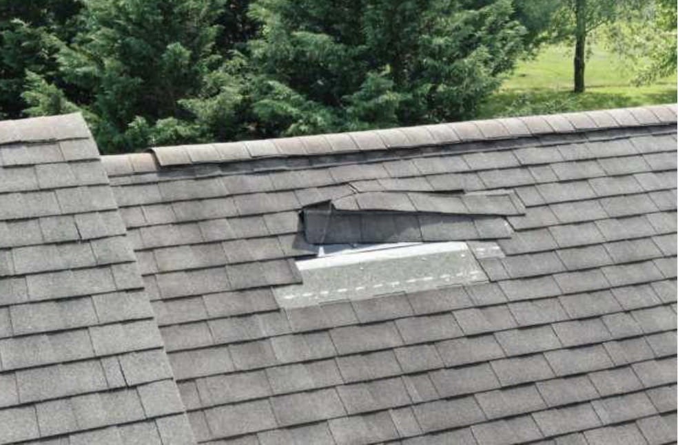 Asphalt roof repair work